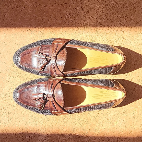 Black and Brown Johnston and Murphy Italian Loafers - Picture 5 of 9